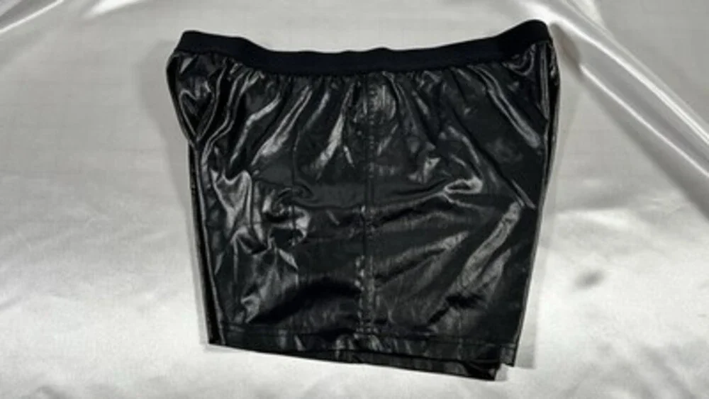 Vintage 90’s SEXY SHINY METALLIC MURANO BLACK SLICK BOXER BREIFS SIZE L